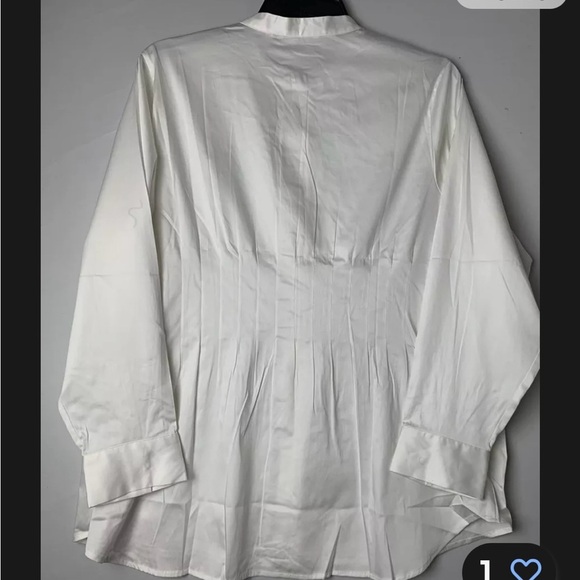 Soft Surroundings women's cotton top blouse long sleeve button front white - Picture 4 of 10